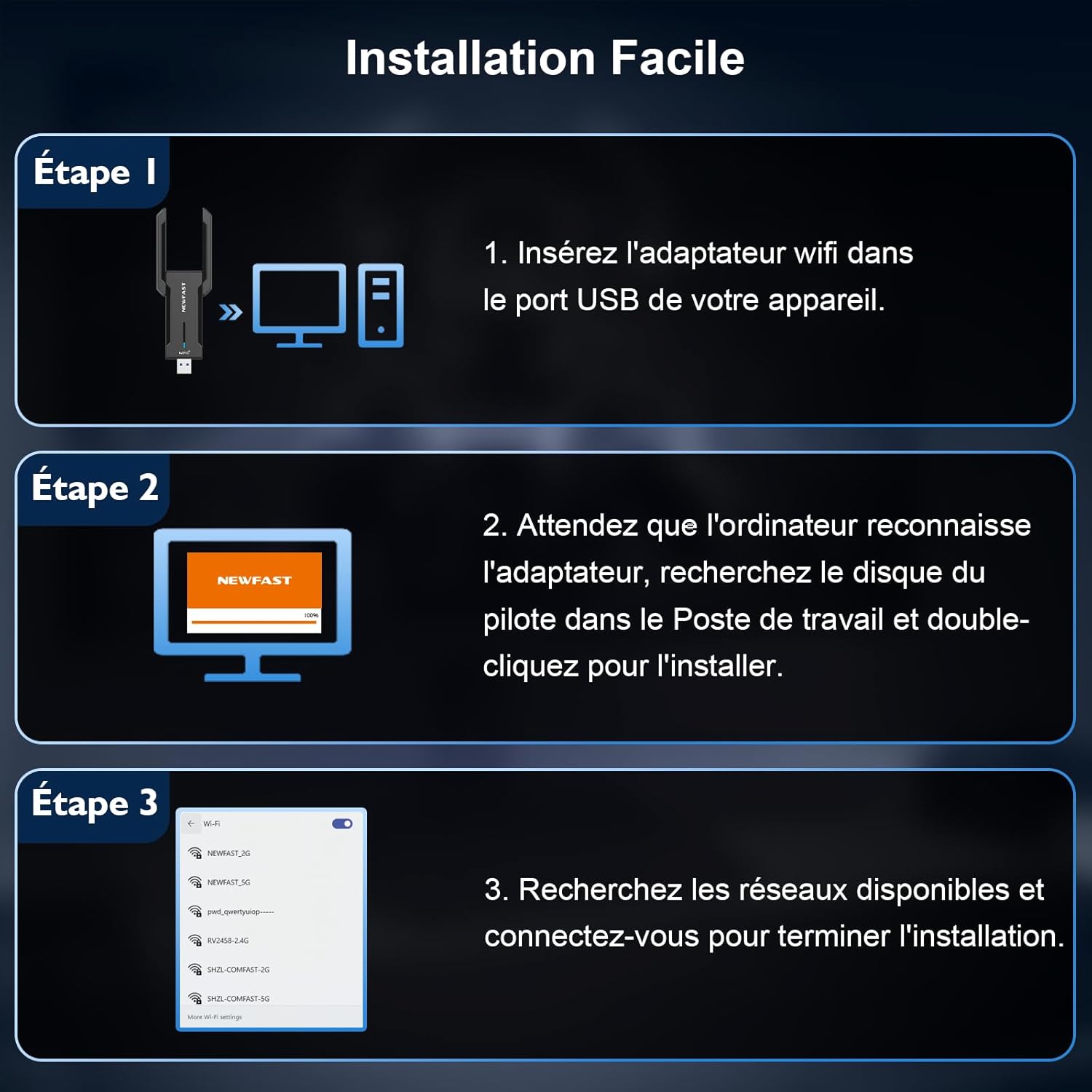 NEWFAST AXE5400 - Adattatore USB WiFi - immagine 7