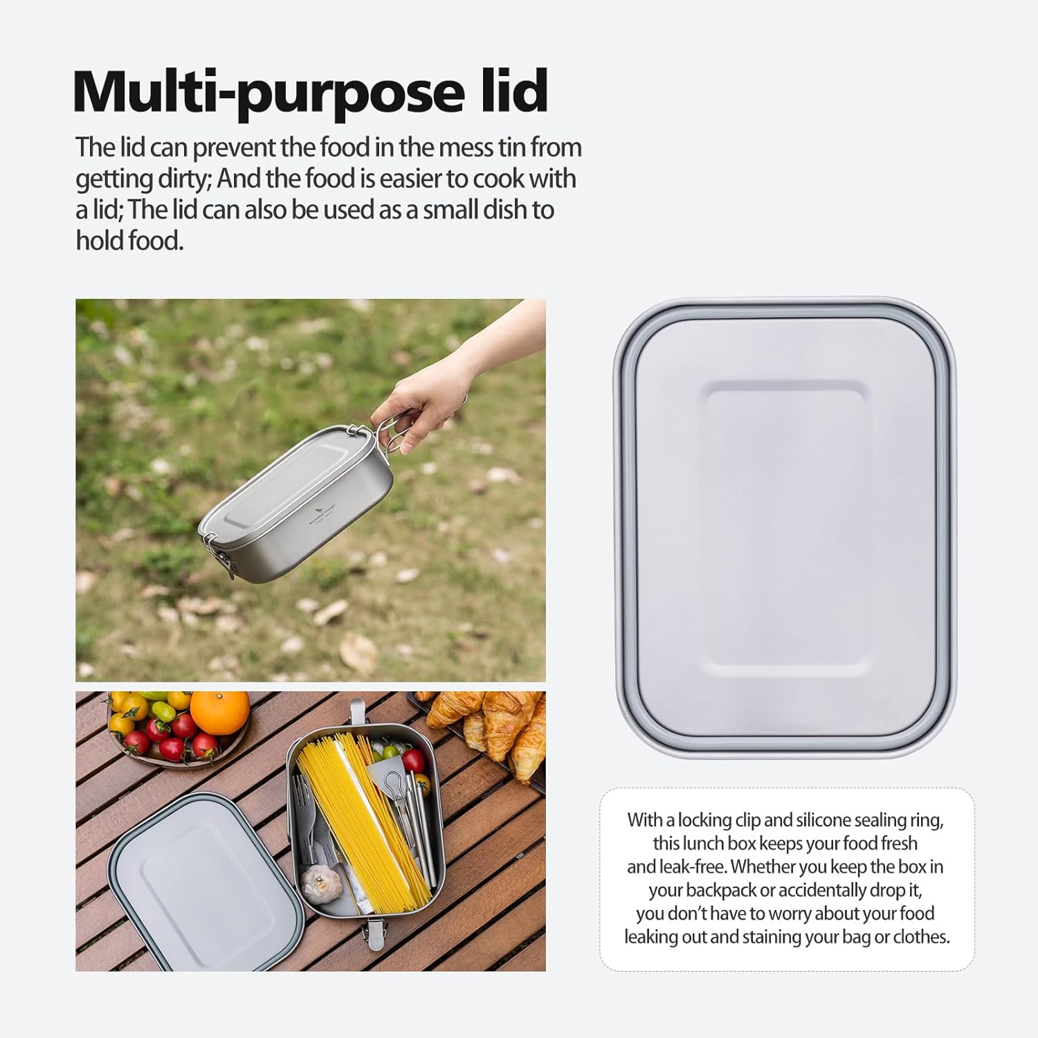 Ibasingo Ti2083C - Contenitore Pranzo Titanio 1400ml - immagine 5