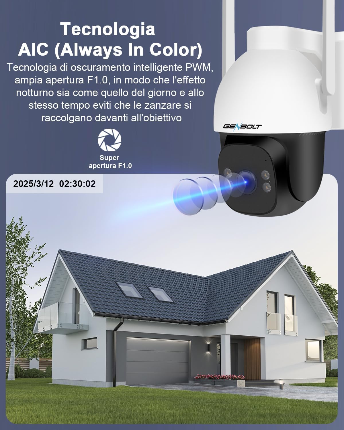 Genbolt 2K 4G LTE AOV Telecamera Solare Esterna - immagine 7