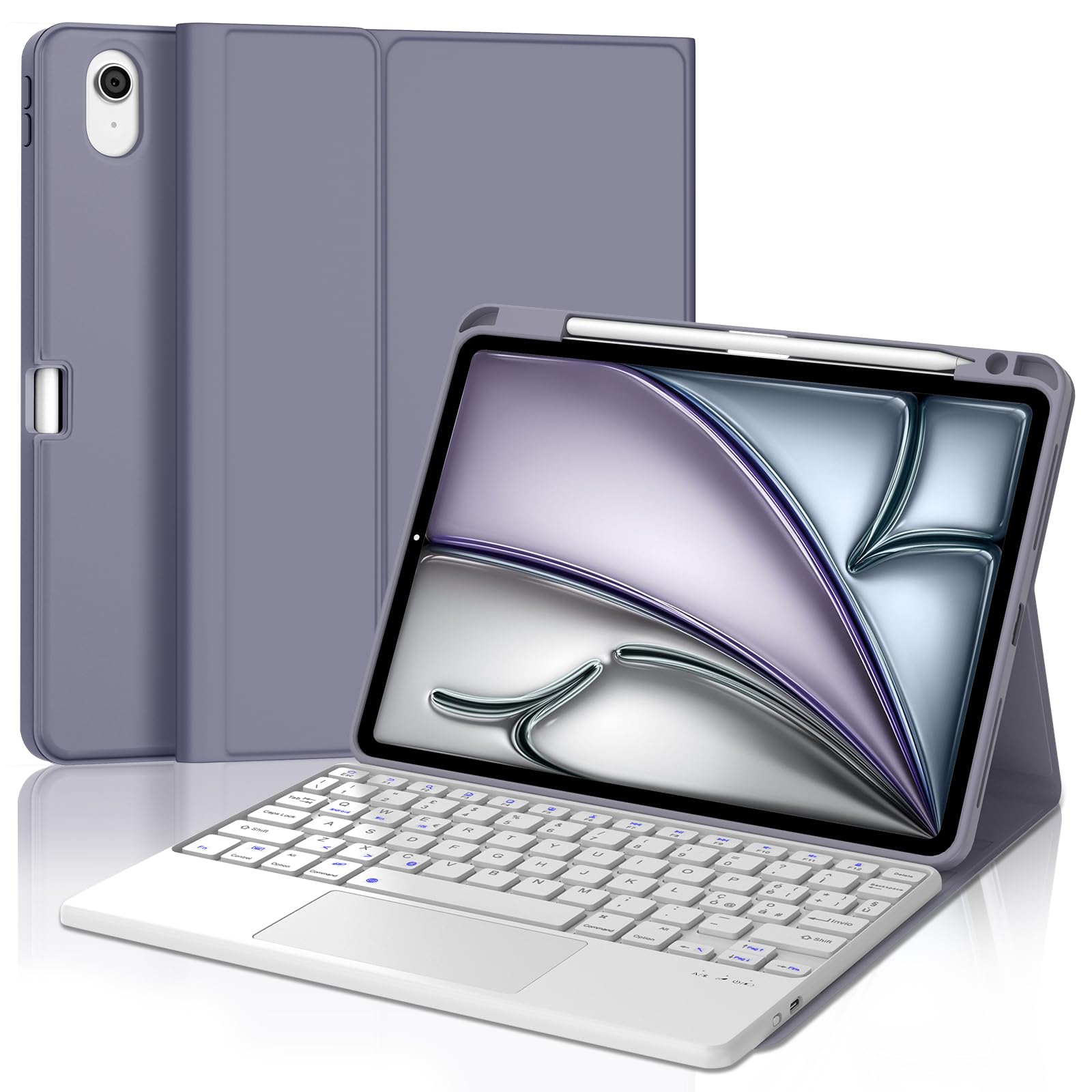 Jademall Tastiera con Touchpad per iPad Air 11 M2/M3, Viola