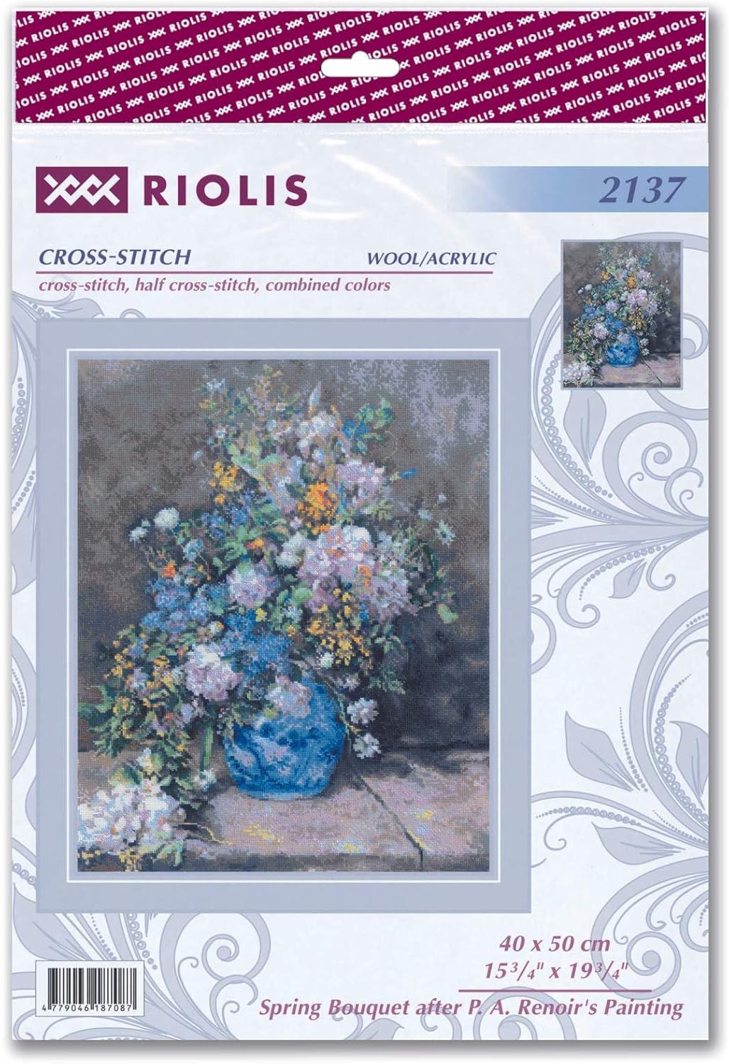 Riolis - Kit Punto Croce 'Bouquet Primaverile' 40x50cm - immagine 2