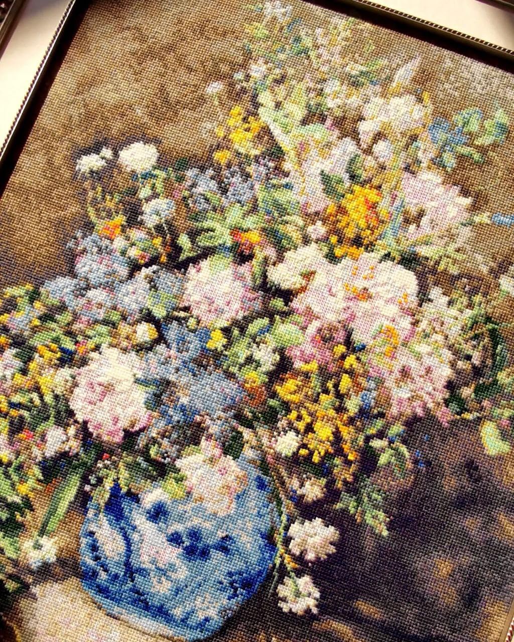 Riolis - Kit Punto Croce 'Bouquet Primaverile' 40x50cm - immagine 5