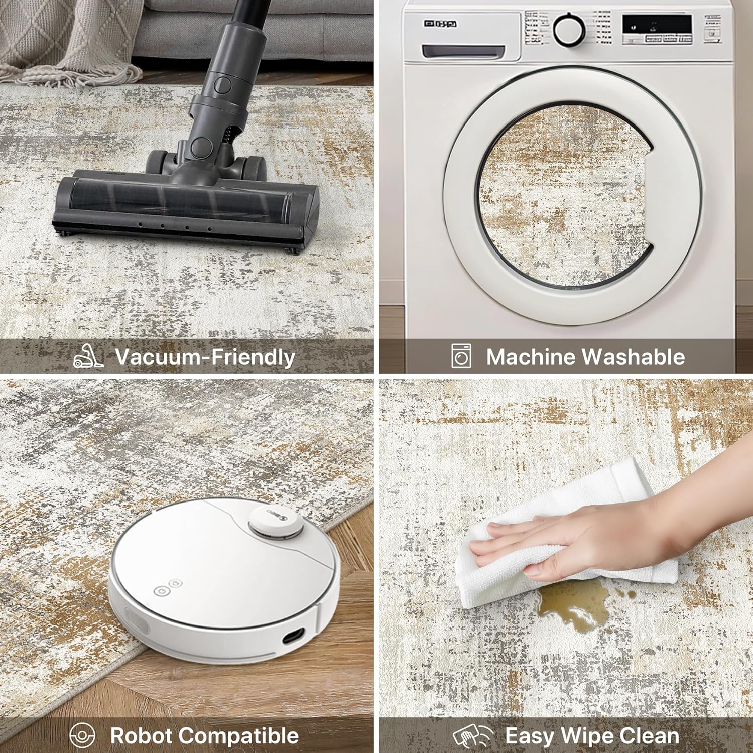 Beimo Tappeto Salotto Pelo Corto 120x170cm, Oro - immagine 4