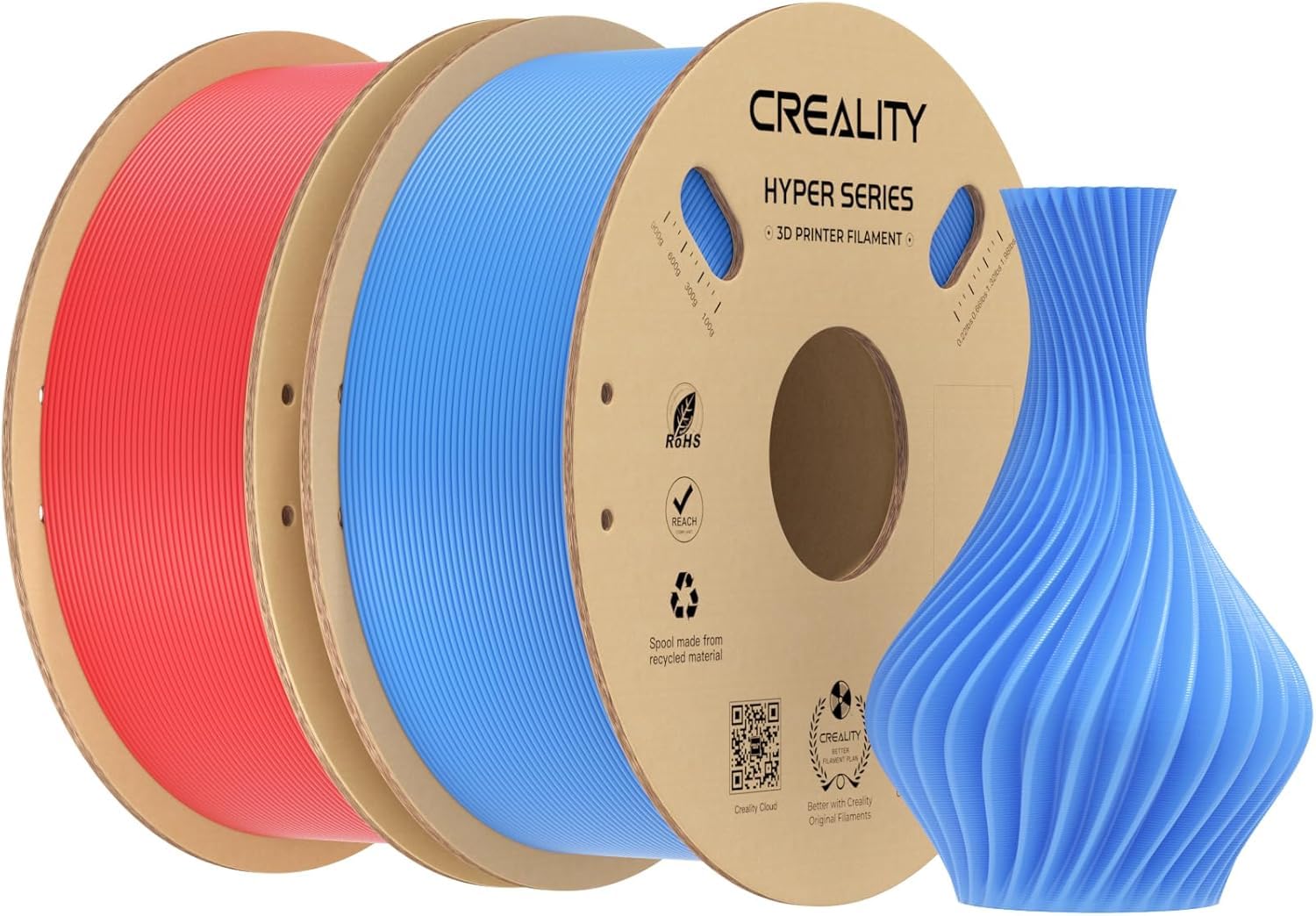 Creality Hyper Filamento PLA 1,75 mm 2kg Rosso e Blu
