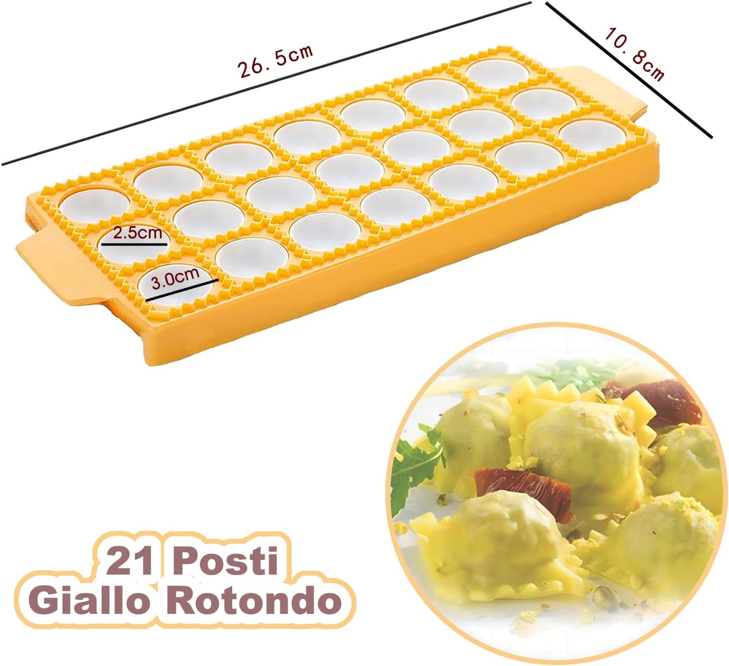 Festa Centro 2 Stampi Ravioli in Plastica Quadrato e Rotondo - immagine 5