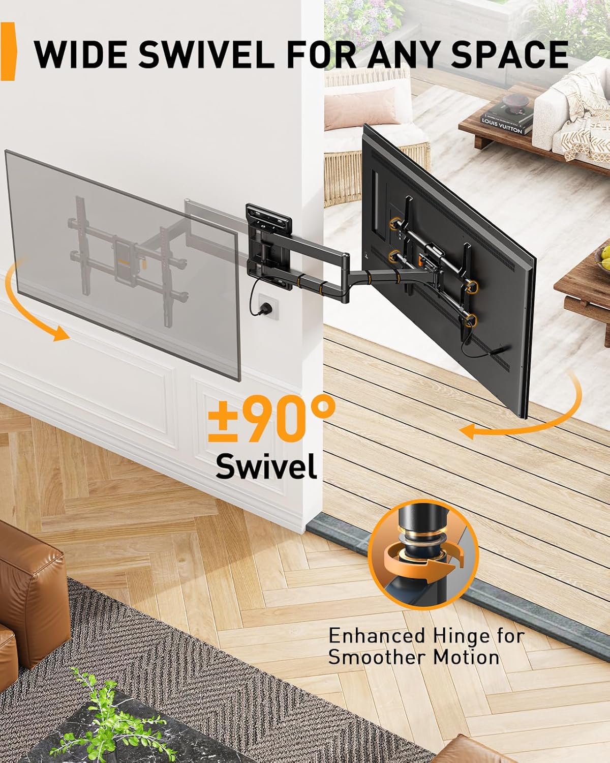 Perlegear Supporto TV Parete Inclinabile e Girevole - immagine 2