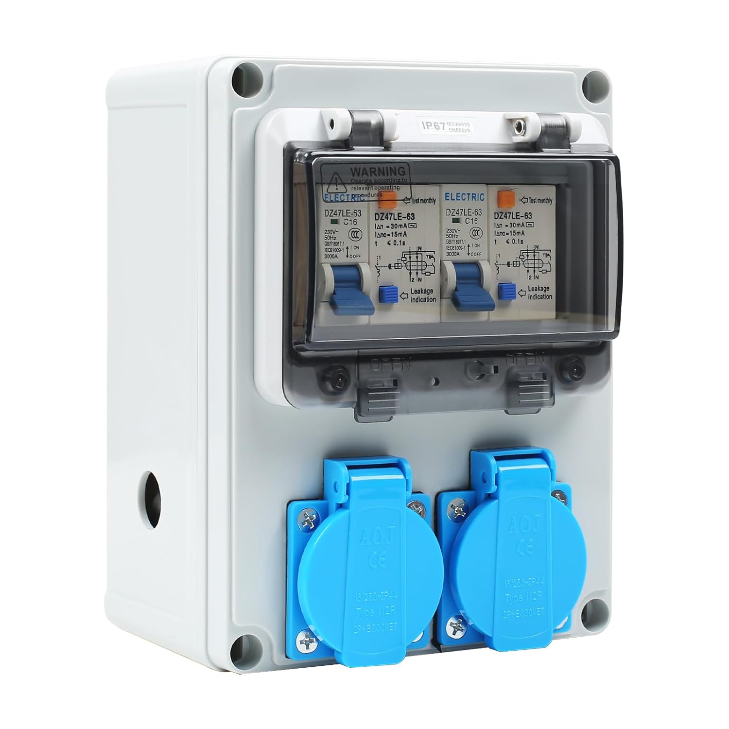 Distributore di Corrente da Cantiere 16A con Interruttore Fi - immagine 1