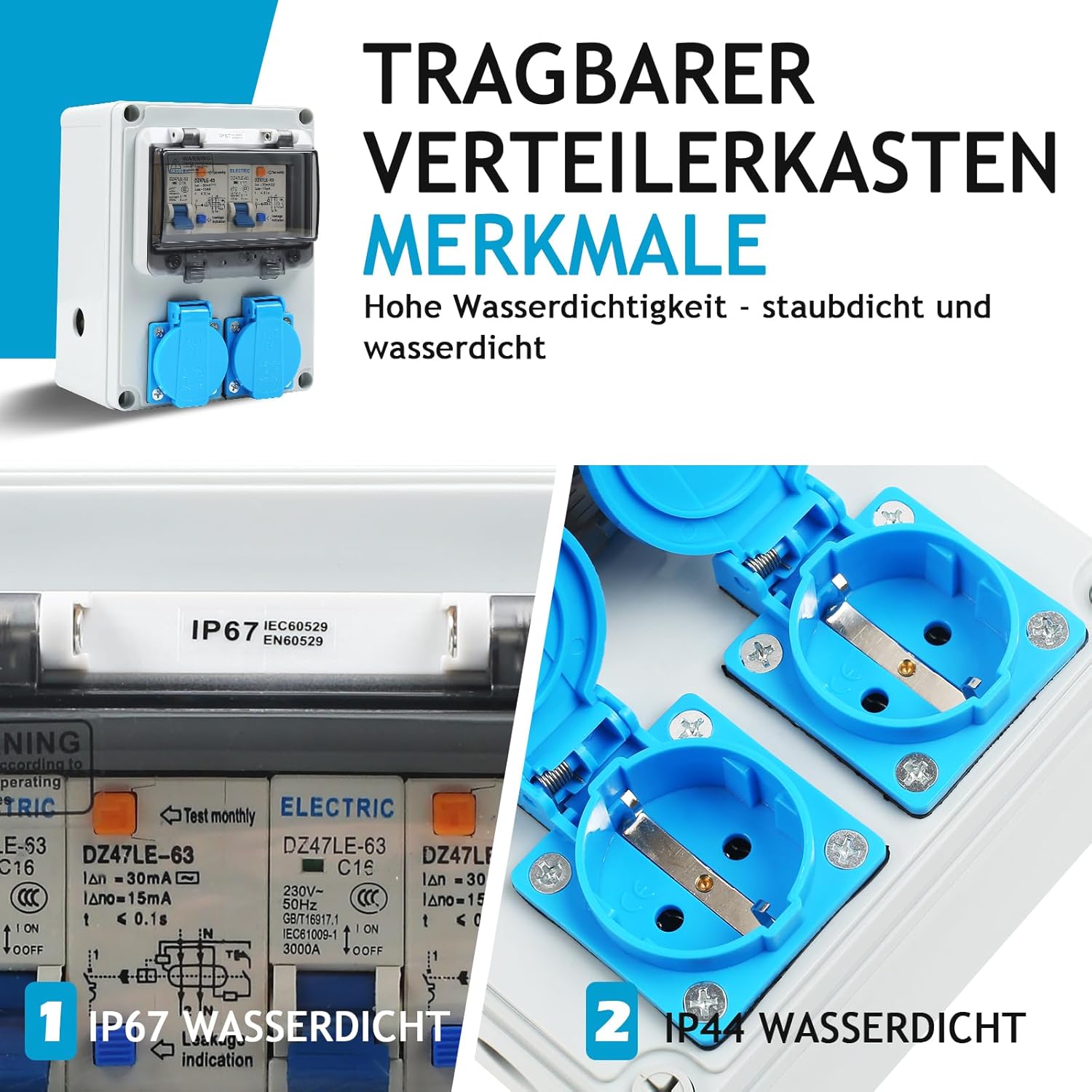 Distributore di Corrente da Cantiere 16A con Interruttore Fi - immagine 3