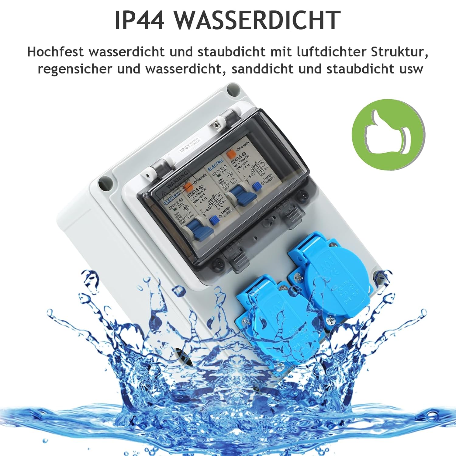 Distributore di Corrente da Cantiere 16A con Interruttore Fi - immagine 5