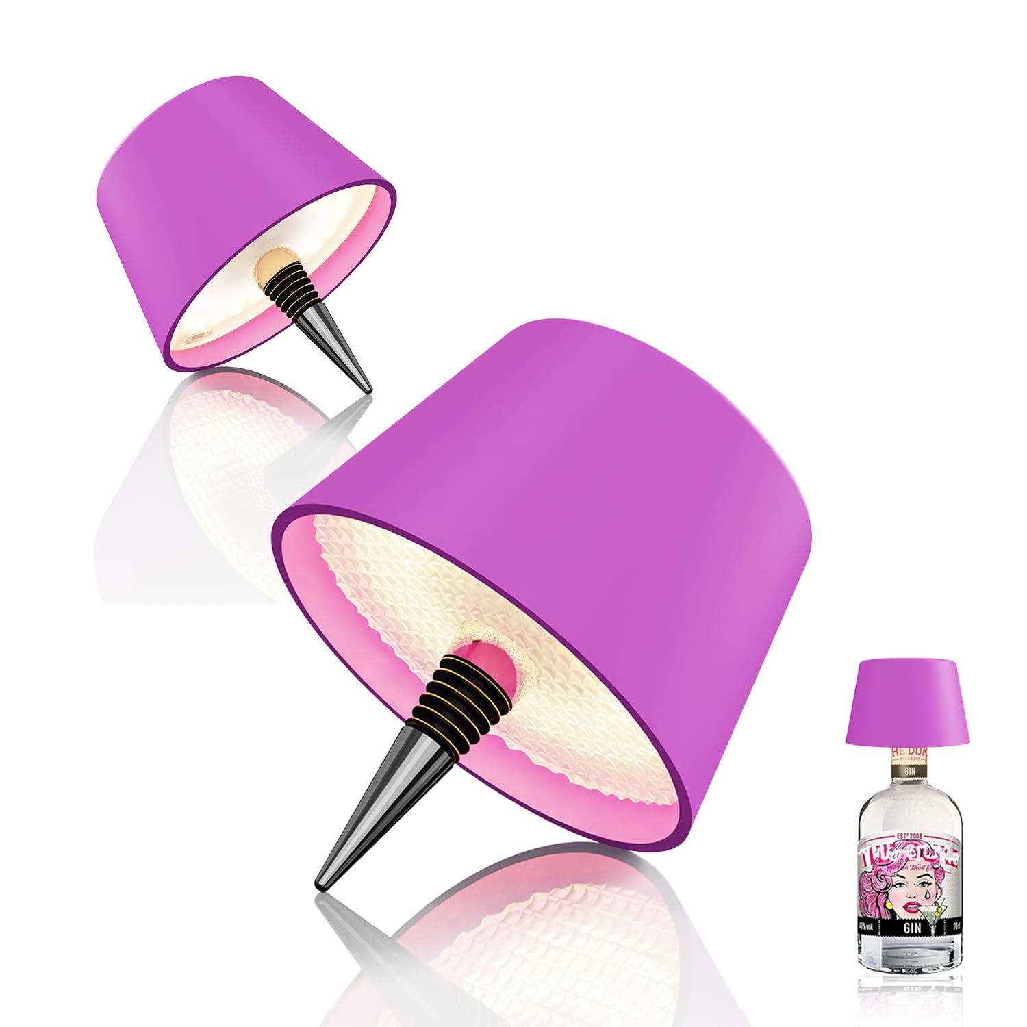 MU LIN Lampada Bottiglia Ricaricabile Senza Fili Touch