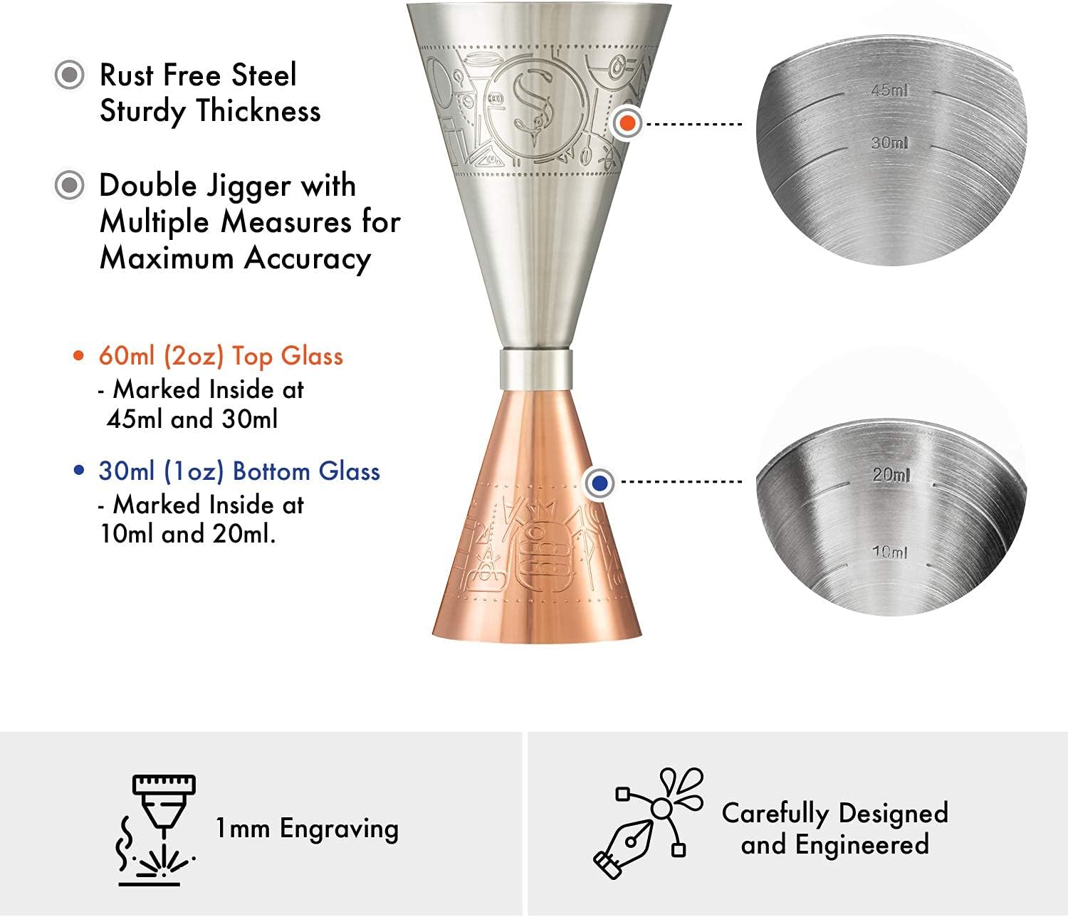 Cocktail Shaker Boston Professionale in Rame - immagine 3