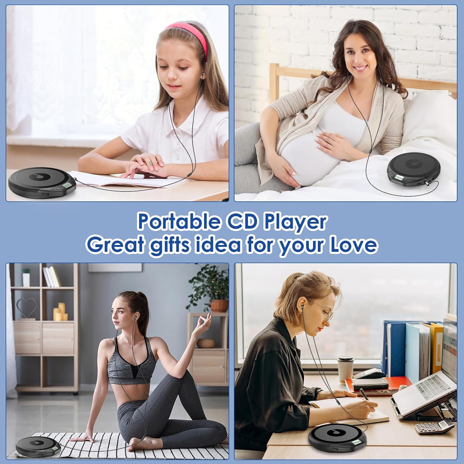 Gueray Lettore CD Portatile Hifi con Cuffie - immagine 7