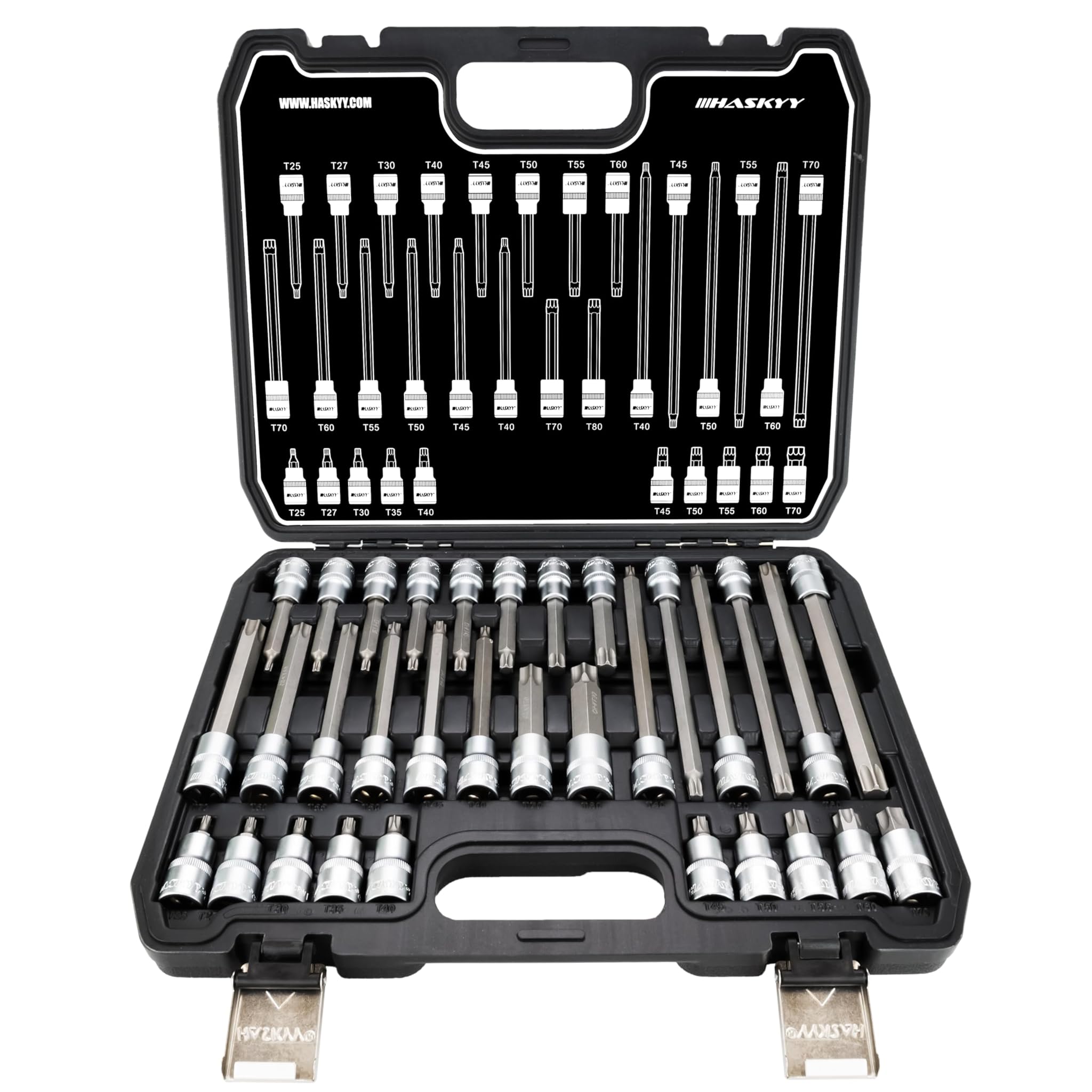 Haskyy Set 32 Inserti Torx T25-T80 Chiavi a Bussola