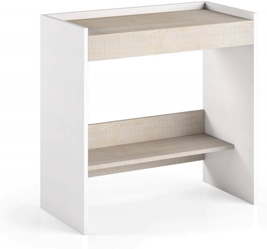 Dmora Scrivania Clematide Moderna con Cassetto, Bianco e Rovere - immagine 6