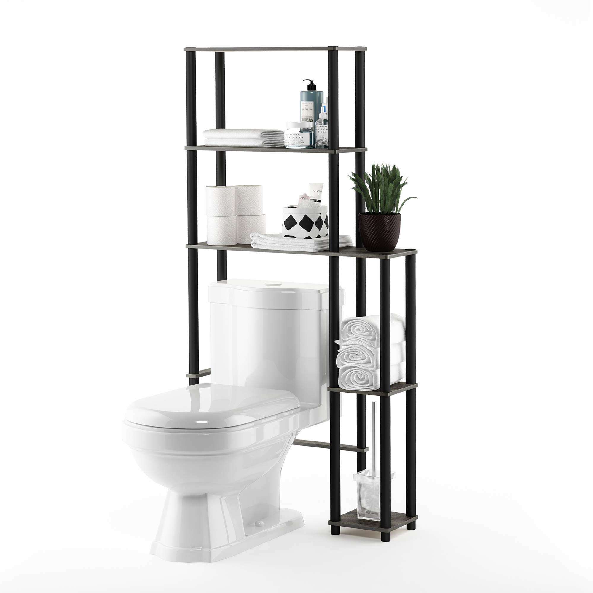 Furinno TURN-N-TUBE Portaoggetti Sopra il WC 5 Ripiani