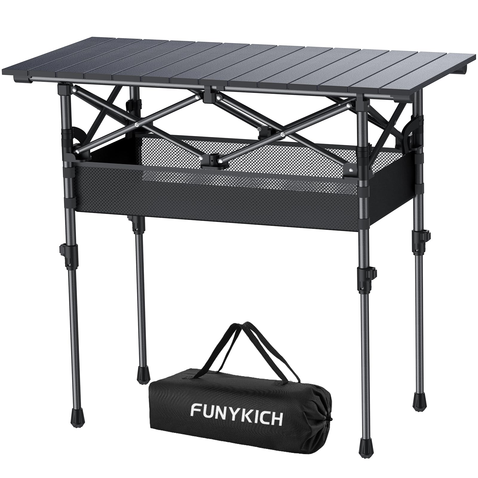 Funykich Tavolo da Campeggio Pieghevole in Alluminio 82x40 cm