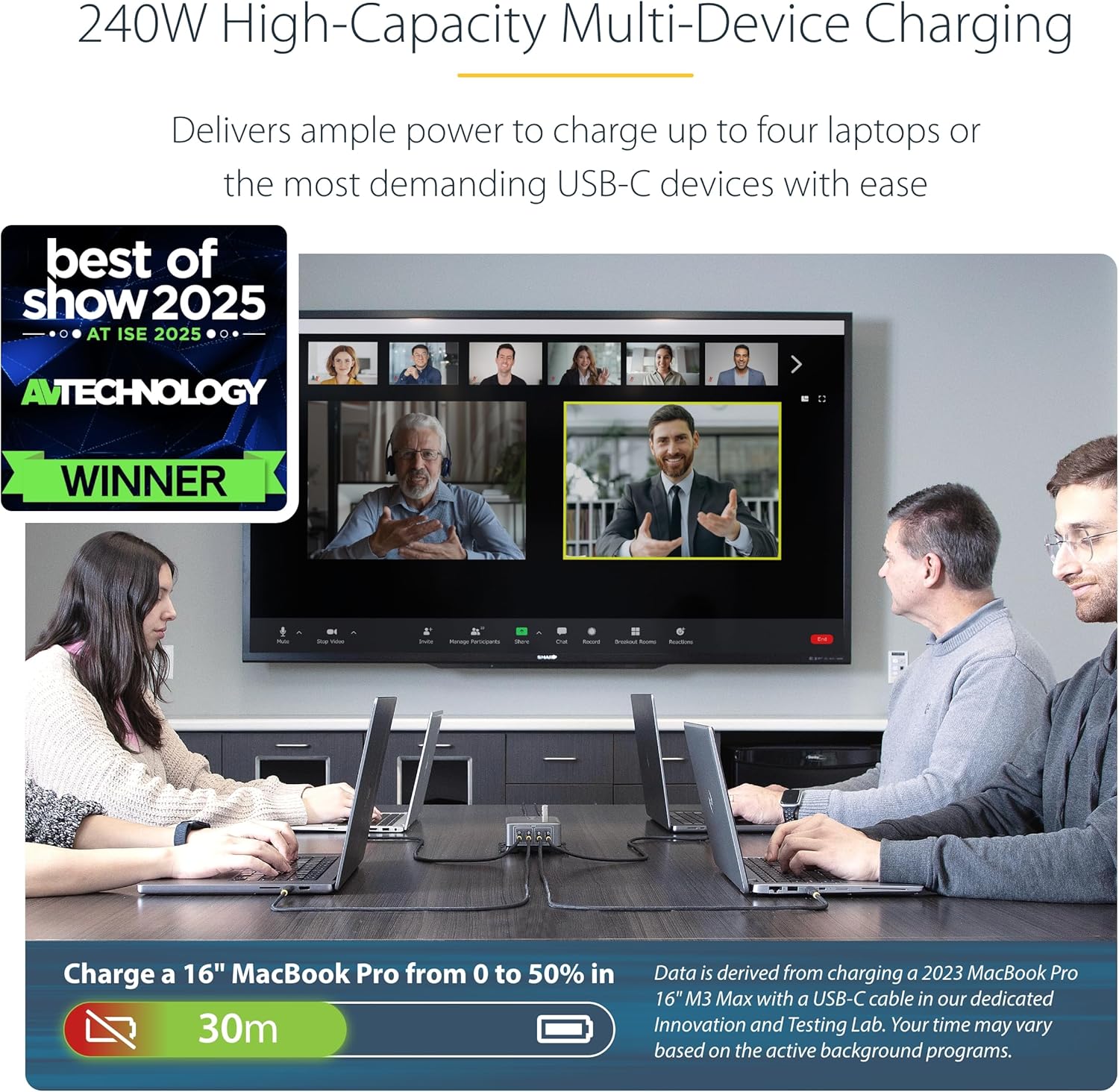 StarTech.com Caricatore USB-C 4 Porte 240W - immagine 2