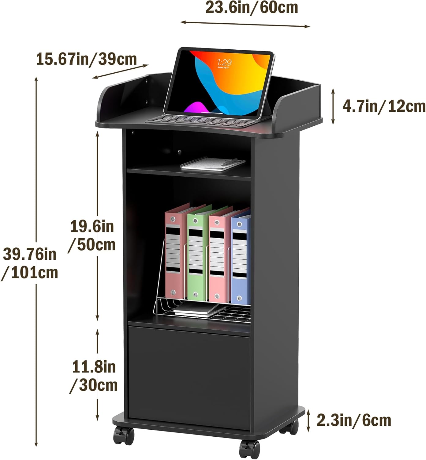 tonchean Supporto Podio su Ruote in Legno - immagine 2