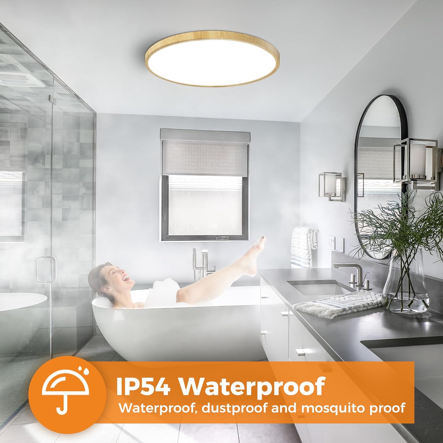 Slochi Plafoniera LED Soffitto IP44 Impermeabile 24W - immagine 4