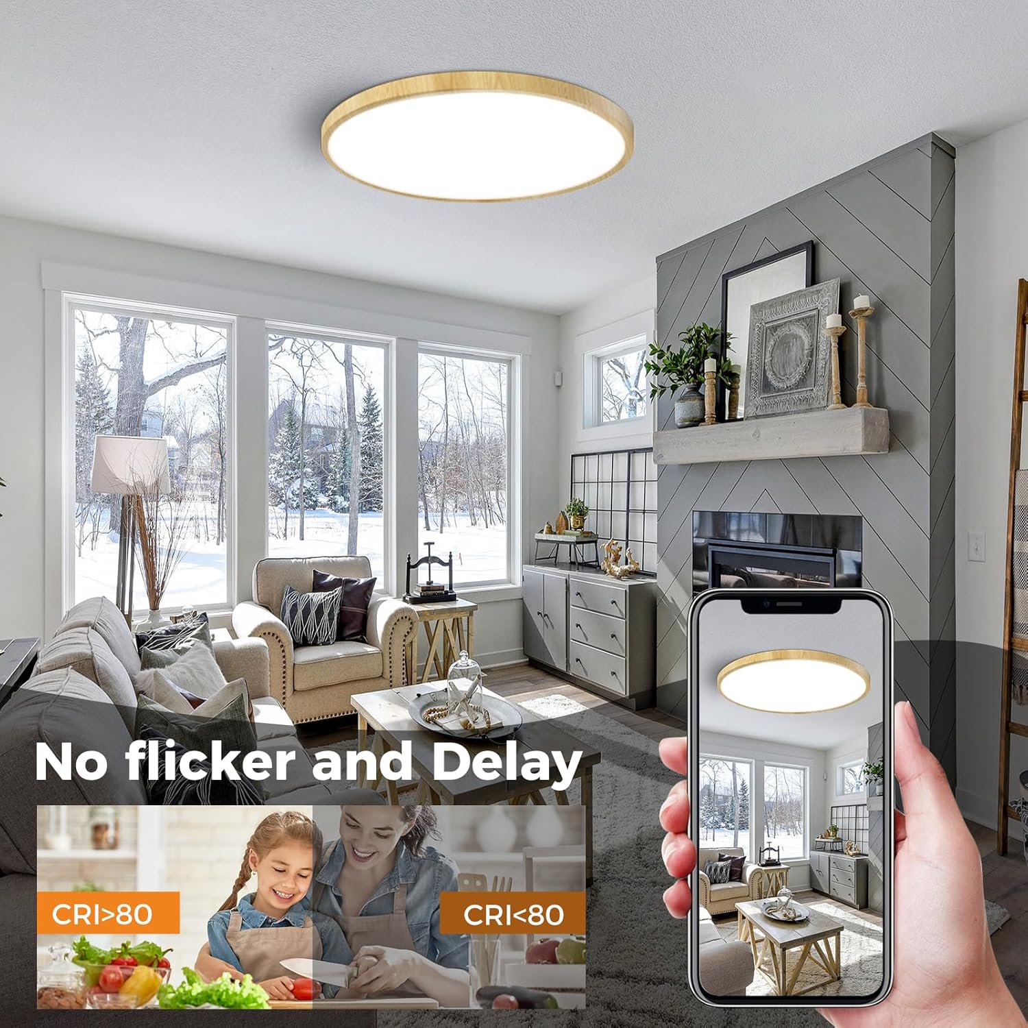 Slochi Plafoniera LED Soffitto IP44 Impermeabile 24W - immagine 5