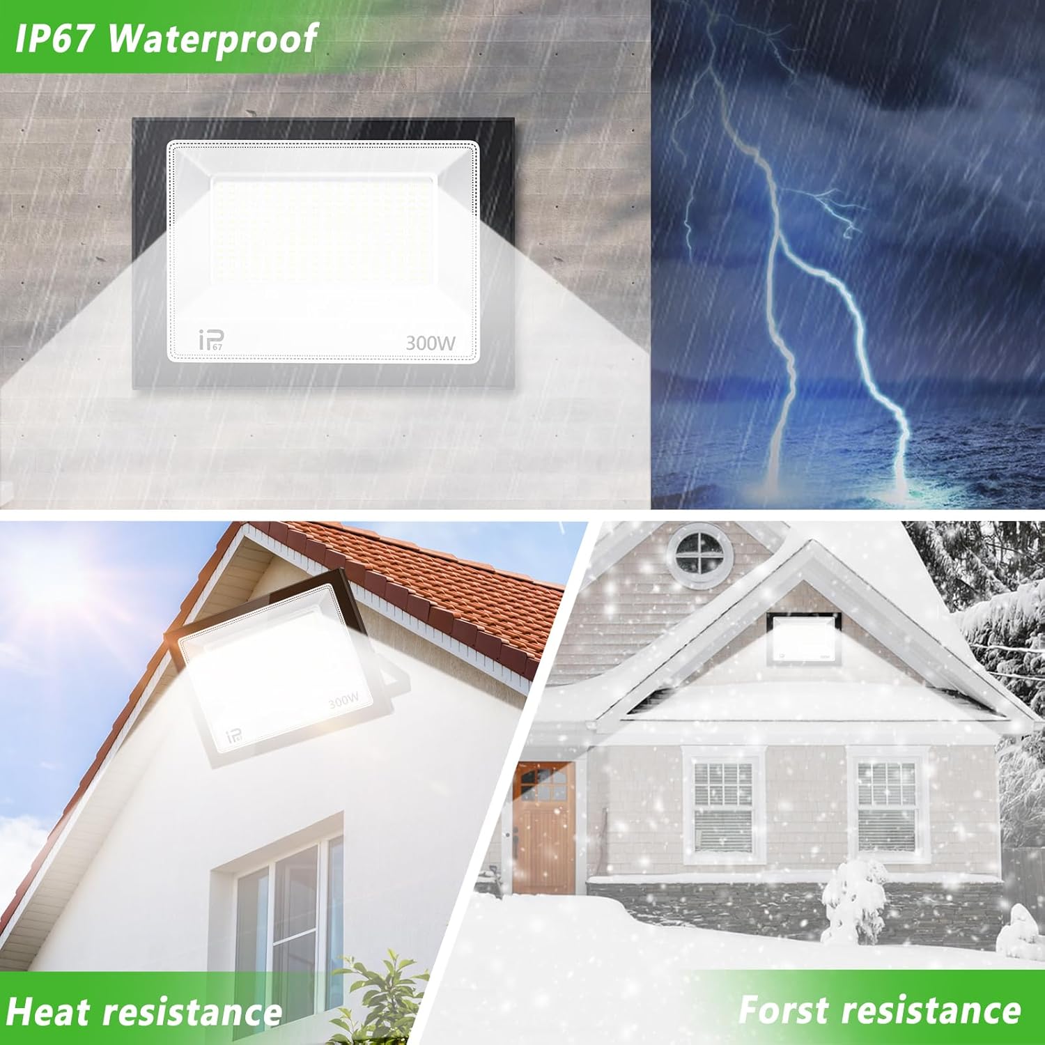 Vrfmaliy Faretto LED Esterno 300W 30000LM Bianco Freddo - immagine 5