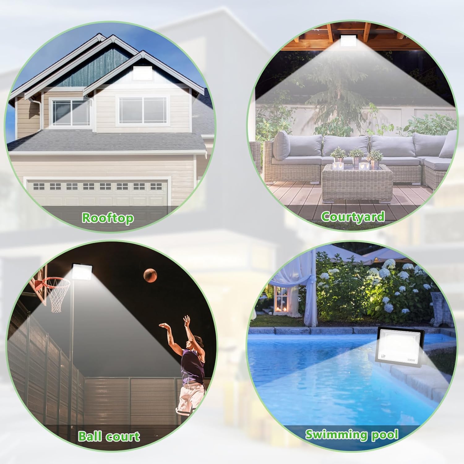 Vrfmaliy Faretto LED Esterno 300W 30000LM Bianco Freddo - immagine 6