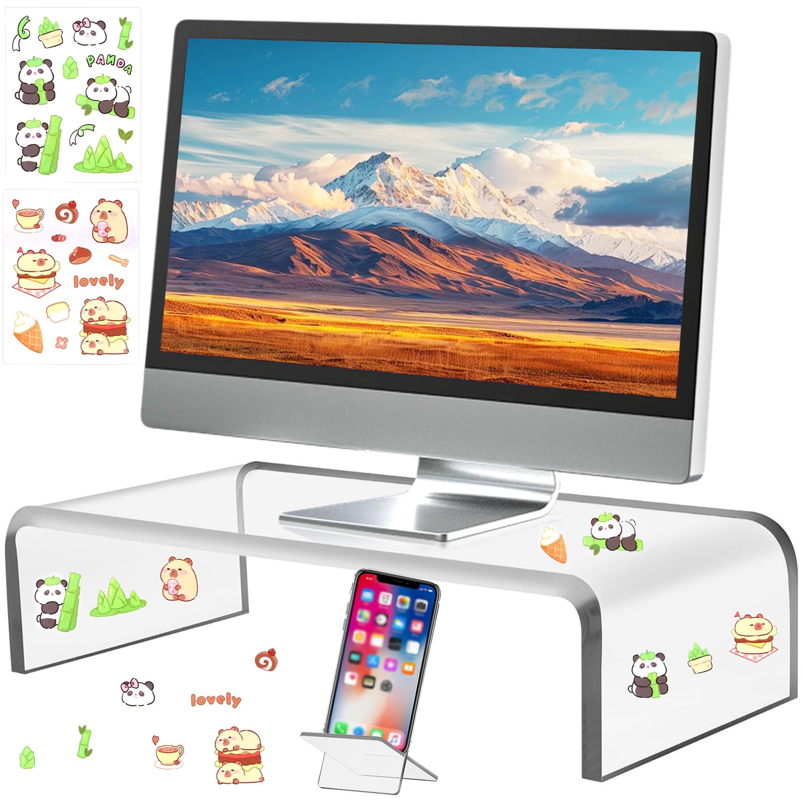 Bbwell Supporto Monitor in Acrilico Trasparente