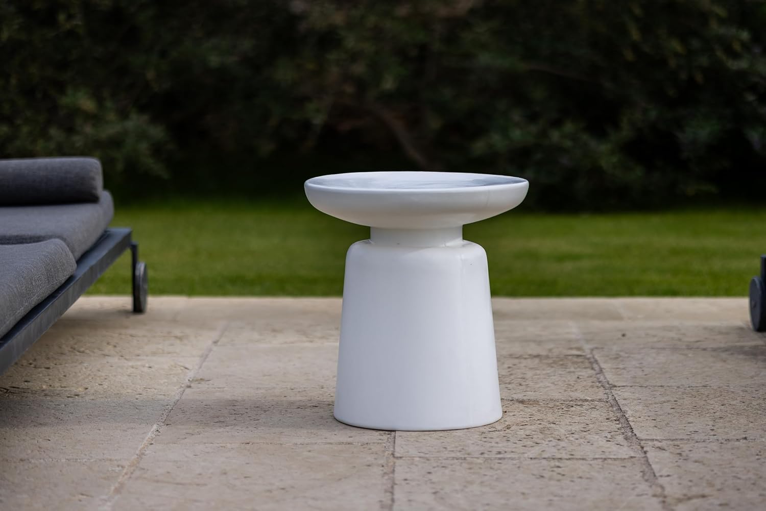 Kloris Tavolino Sgabello Basso Bianco h 40 cm - immagine 2