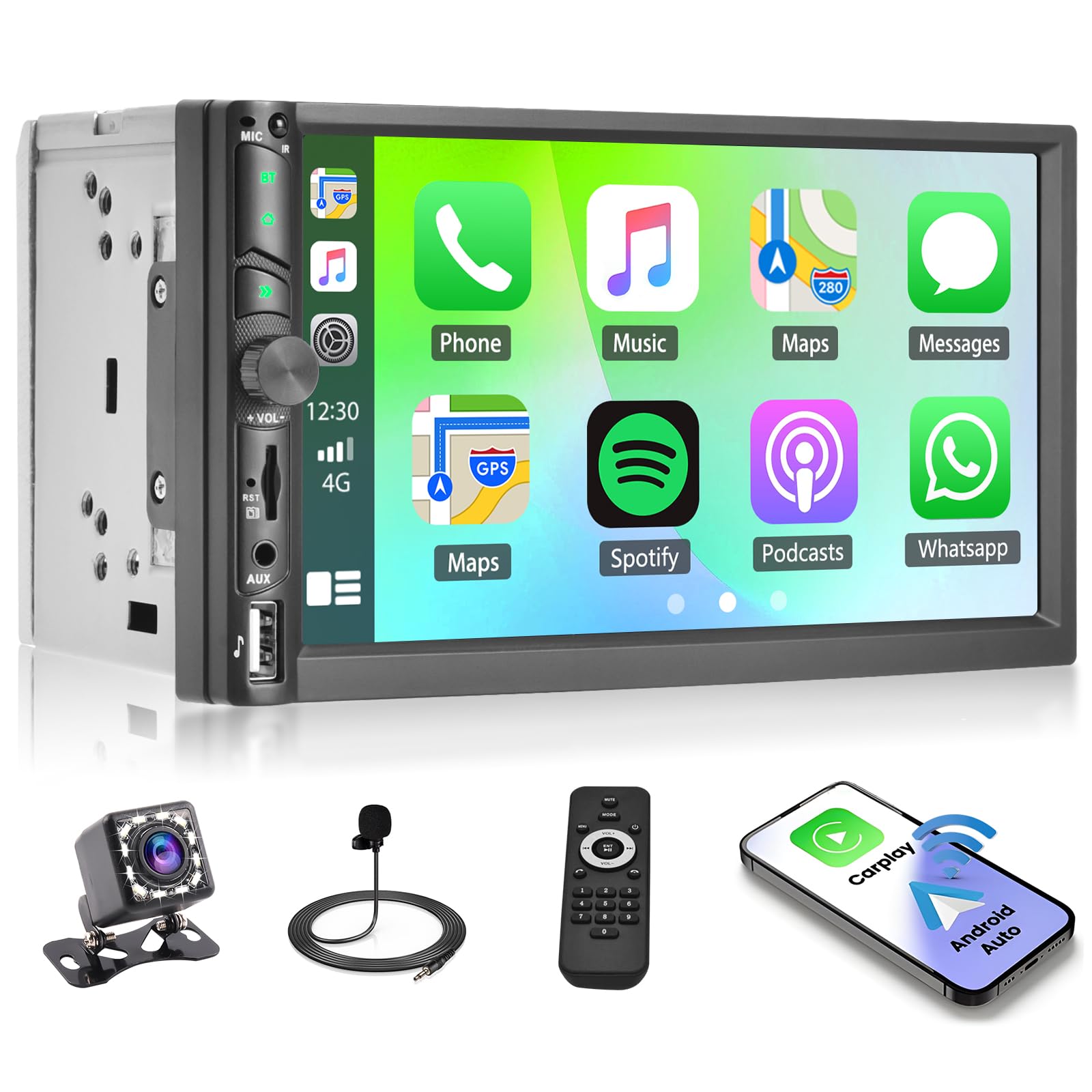 Fuluku Autoradio 2 DIN con Carplay e Android Auto Wireless