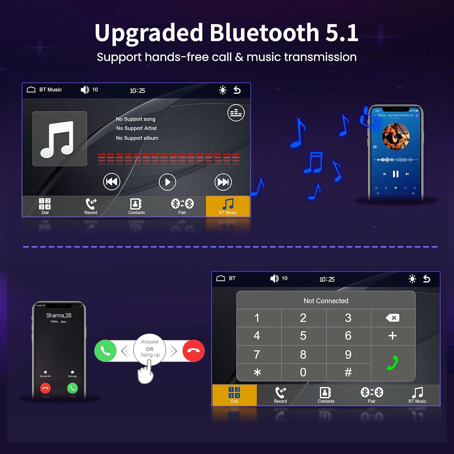 Fuluku Autoradio 2 DIN con Carplay e Android Auto Wireless - immagine 3