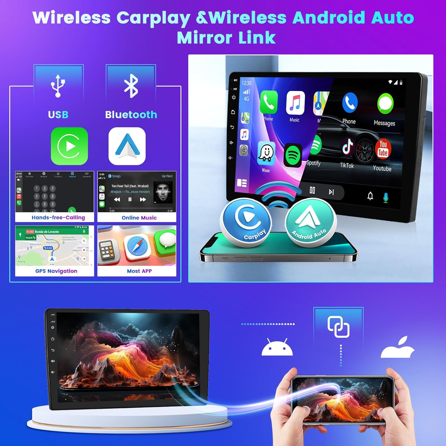 Hikity Autoradio Android 13 per Toyota Yaris 2005-2011 - immagine 3