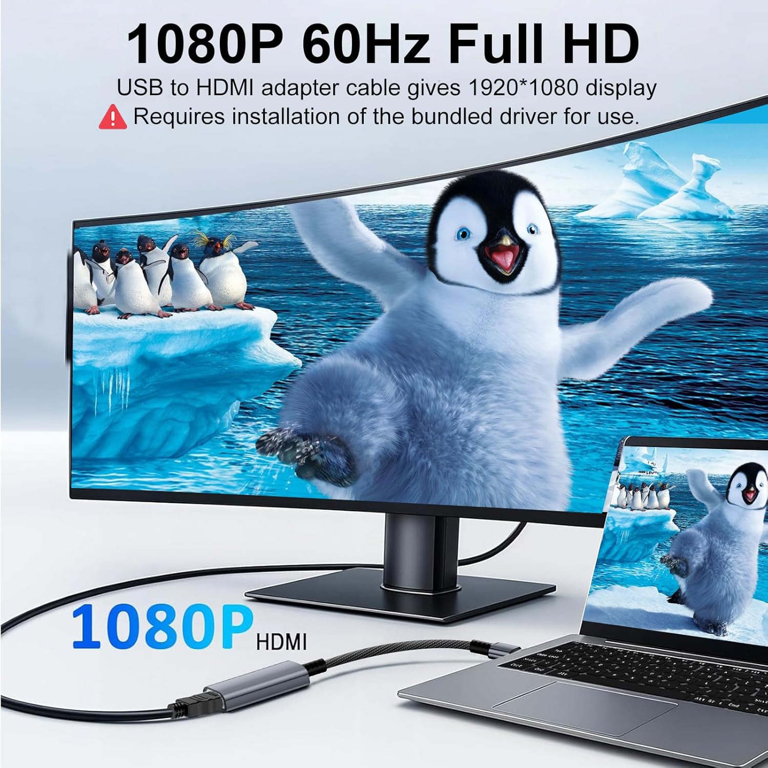 Ticenpe Adattatore da USB a HDMI 1080P in Alluminio - immagine 3