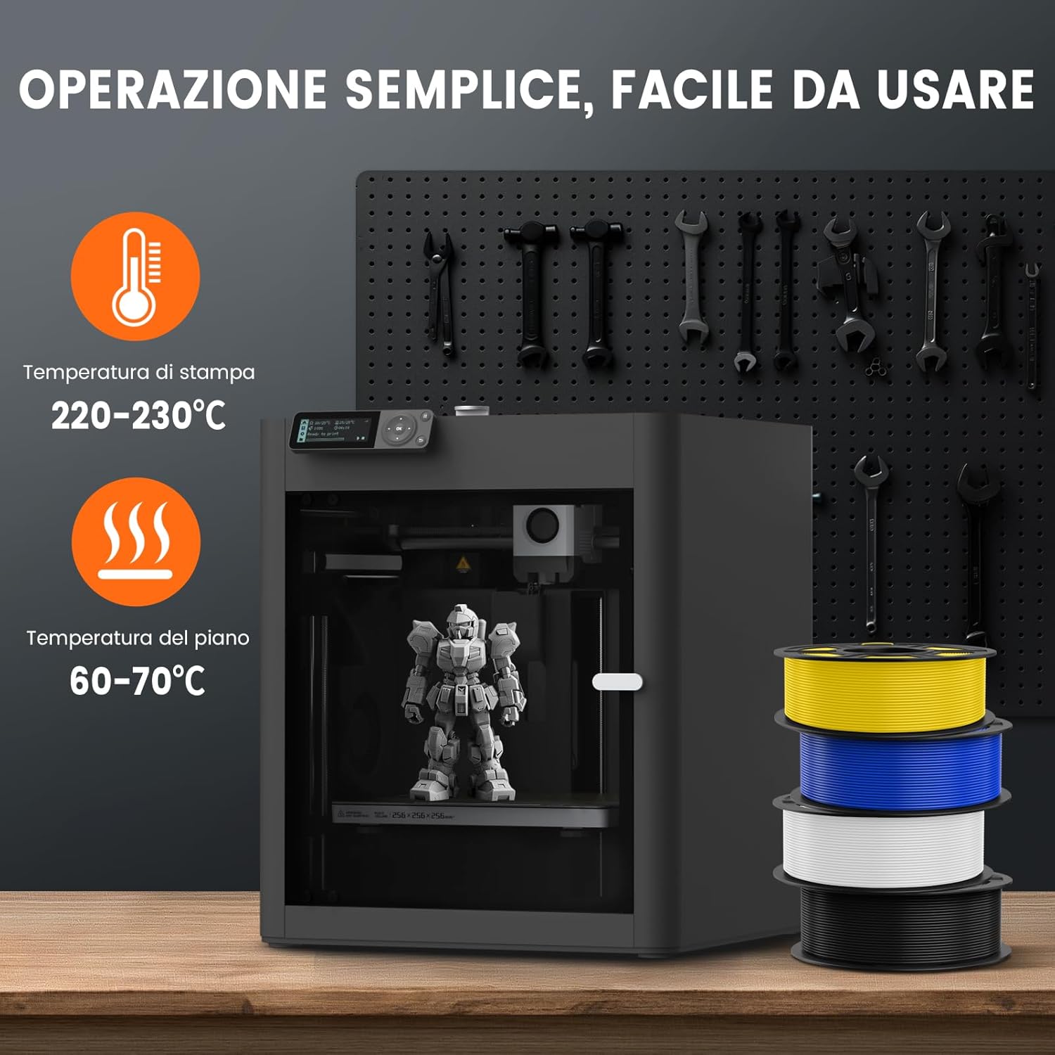 Tecbears PETG Filament 1.75 mm 4kg Bundle (4*Nero) - immagine 8