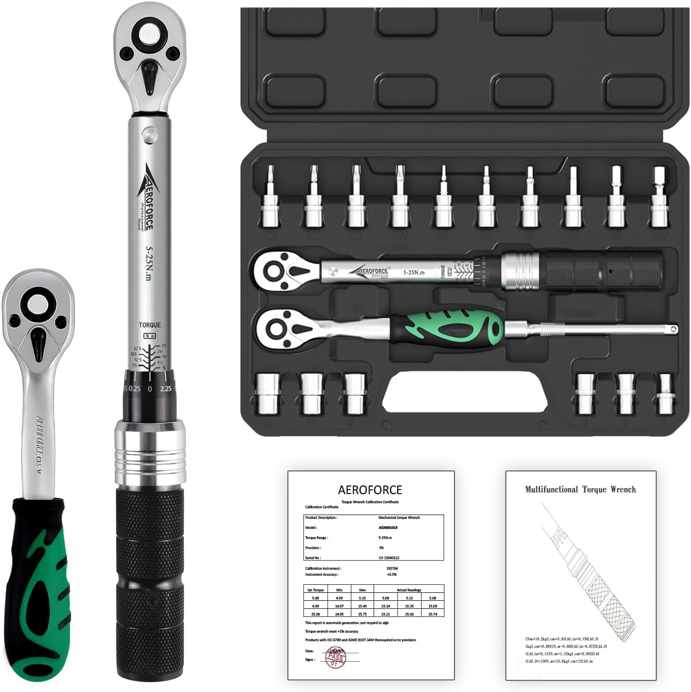 AEROFORCE Chiave Dinamometrica 1/4" 5-25 Nm