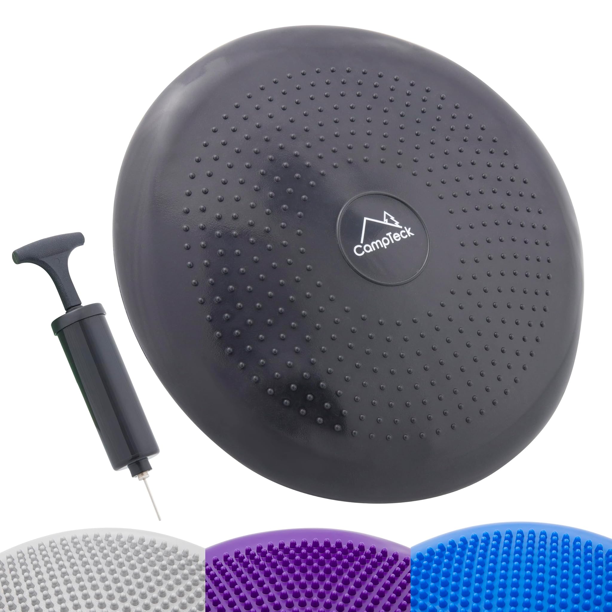 CampTeck Cuscino Equilibrio Gonfiabile Stabilità 32cm con Pompa a Mano per allenamento di agilità, ginnastica, yoga, aerobica