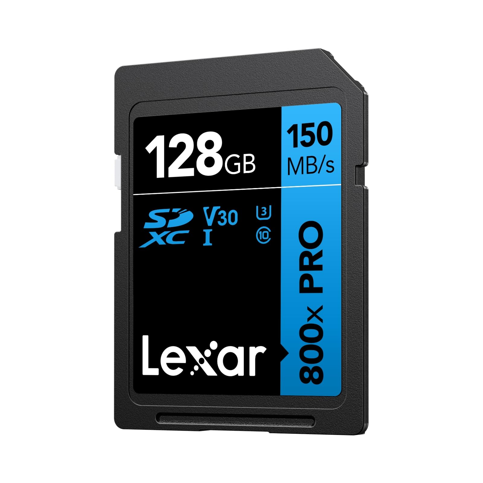 Lexar Scheda di memoria SDXC UHS-I, 800x PRO ad alte prestazioni, 128 GB, C10, U3, V30, video UHD 4K, lettura fino a 150 MB/s, per fotocamere reflex digitali point-and-shoot, videocamere HD