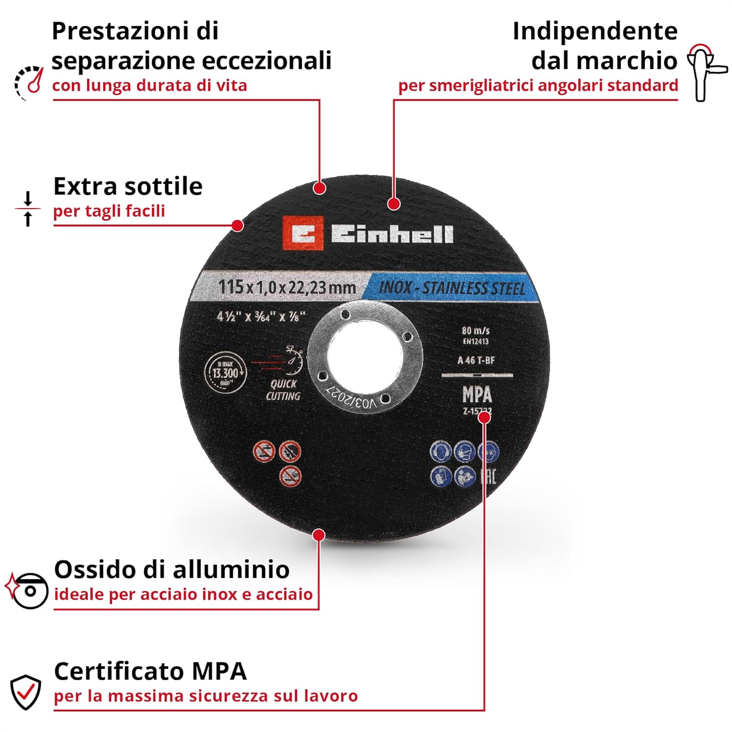 Original Einhell Dischi da Taglio Metallo Ø 115 mm - immagine 2