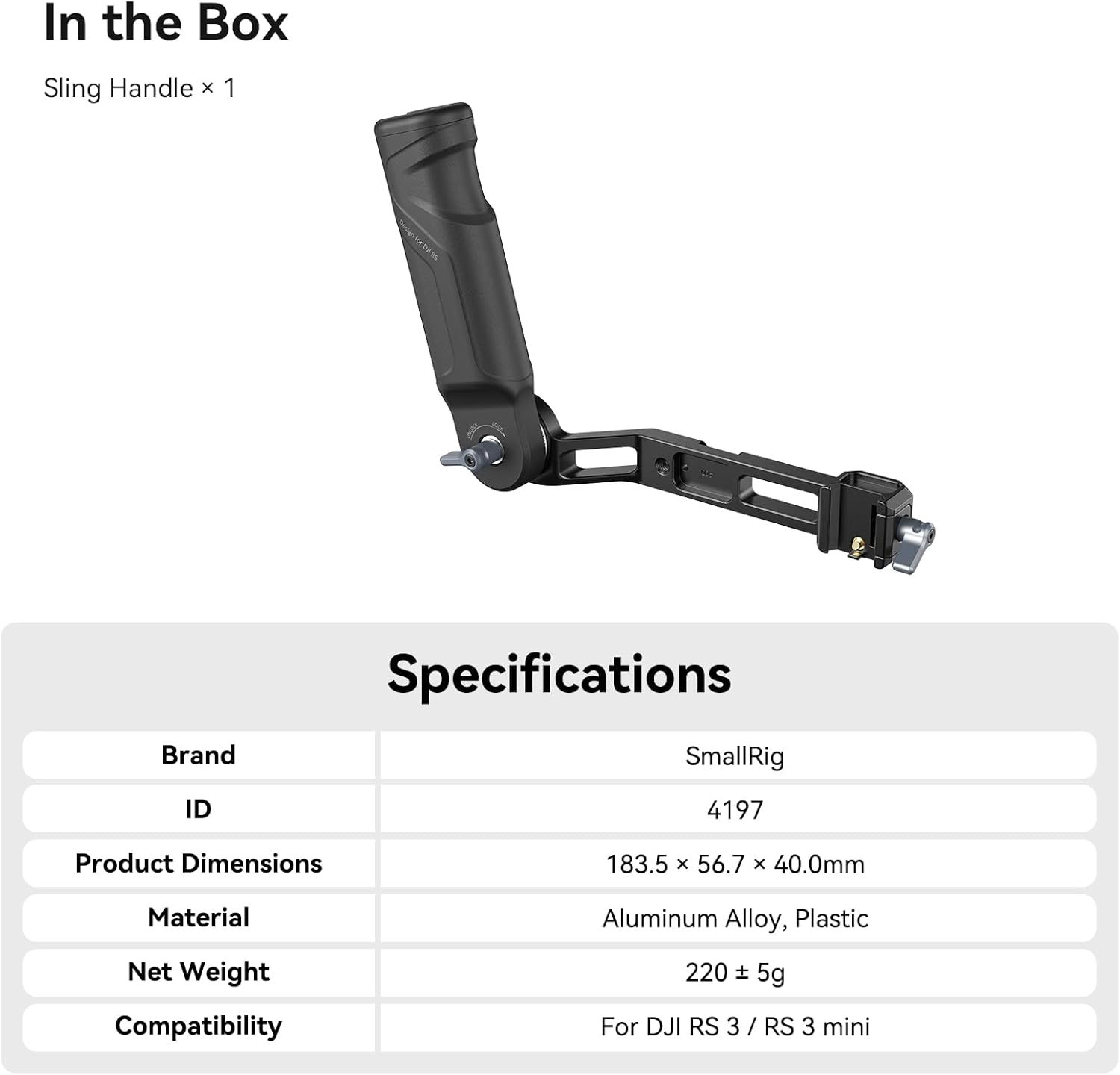 Smallrig RS4 mini RS3 mini - Handle Leggera Sling - immagine 7
