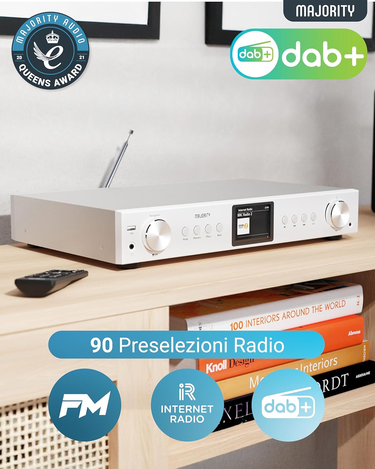 Majority Fitzwilliam Streamer Hifi - Radio Internet Wifi - immagine 4