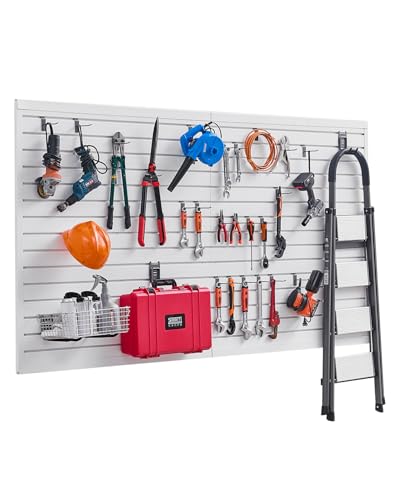 VEVOR Pannelli a Doghe per Garage con Accessori, Bianco
