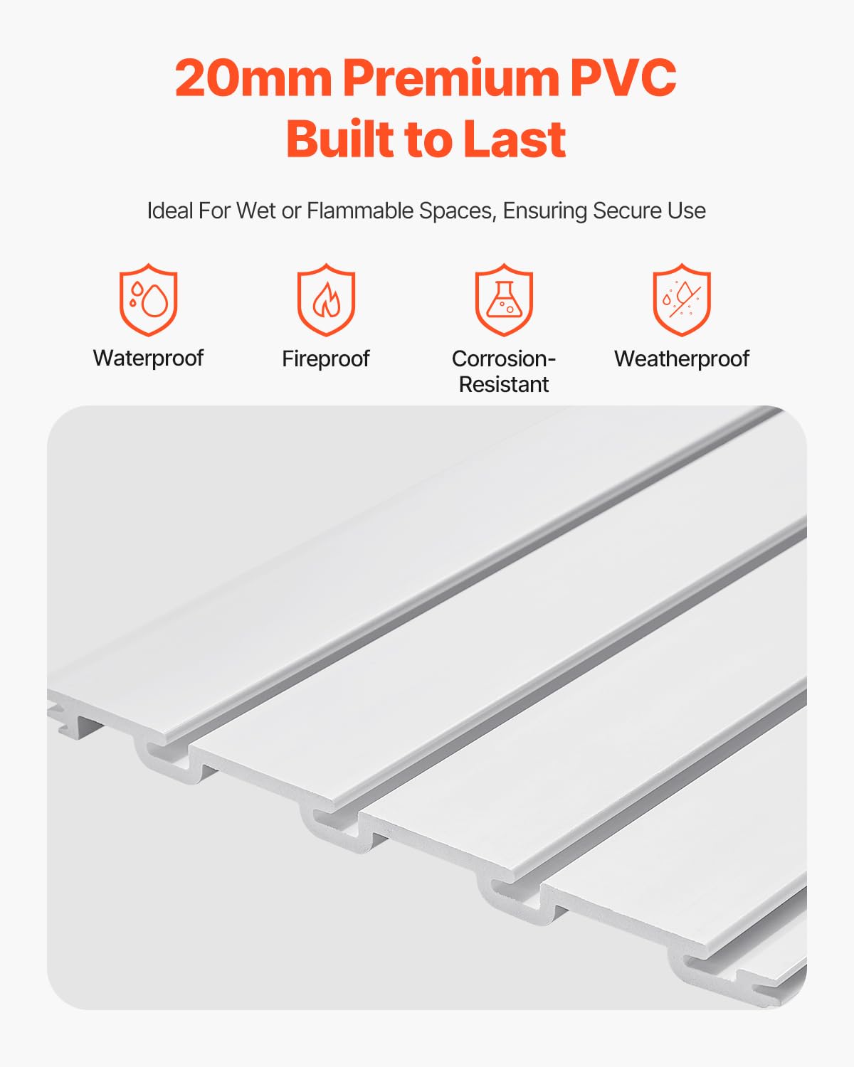 VEVOR Pannelli a Doghe per Garage con Accessori, Bianco - immagine 3