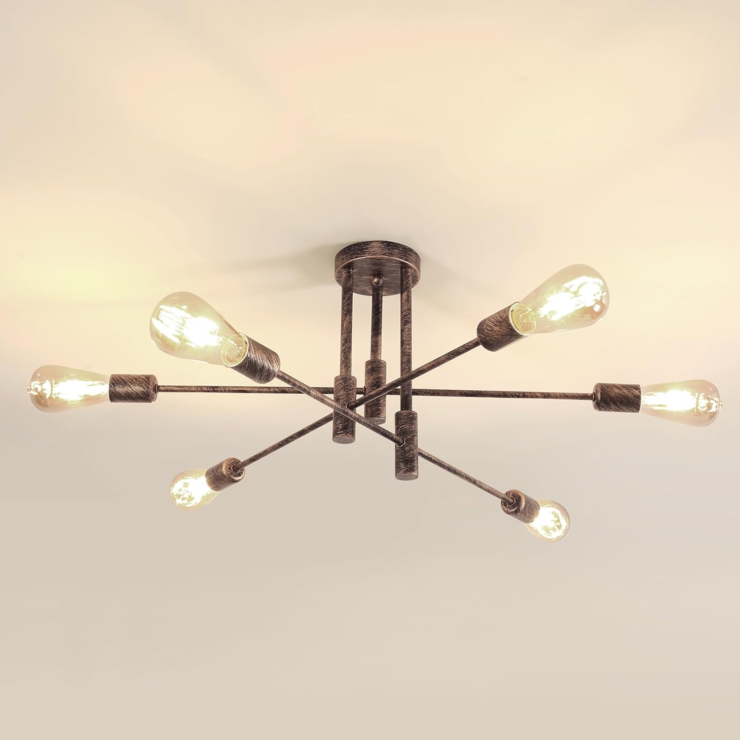 Delipop Plafoniera Bronzo Vintage 6 Luci E27 - immagine 1