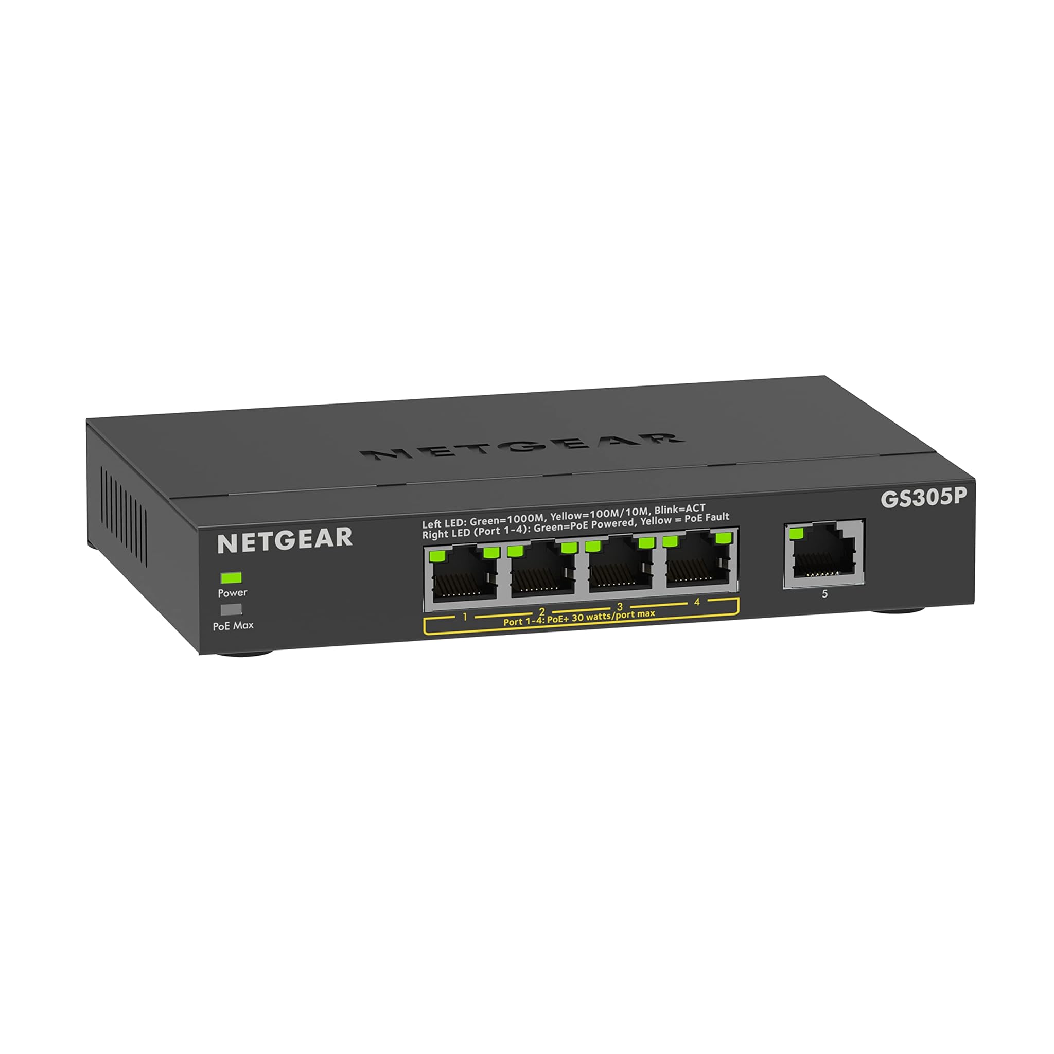 Netgear GS305P - Switch Ethernet PoE+ a 5 Porte