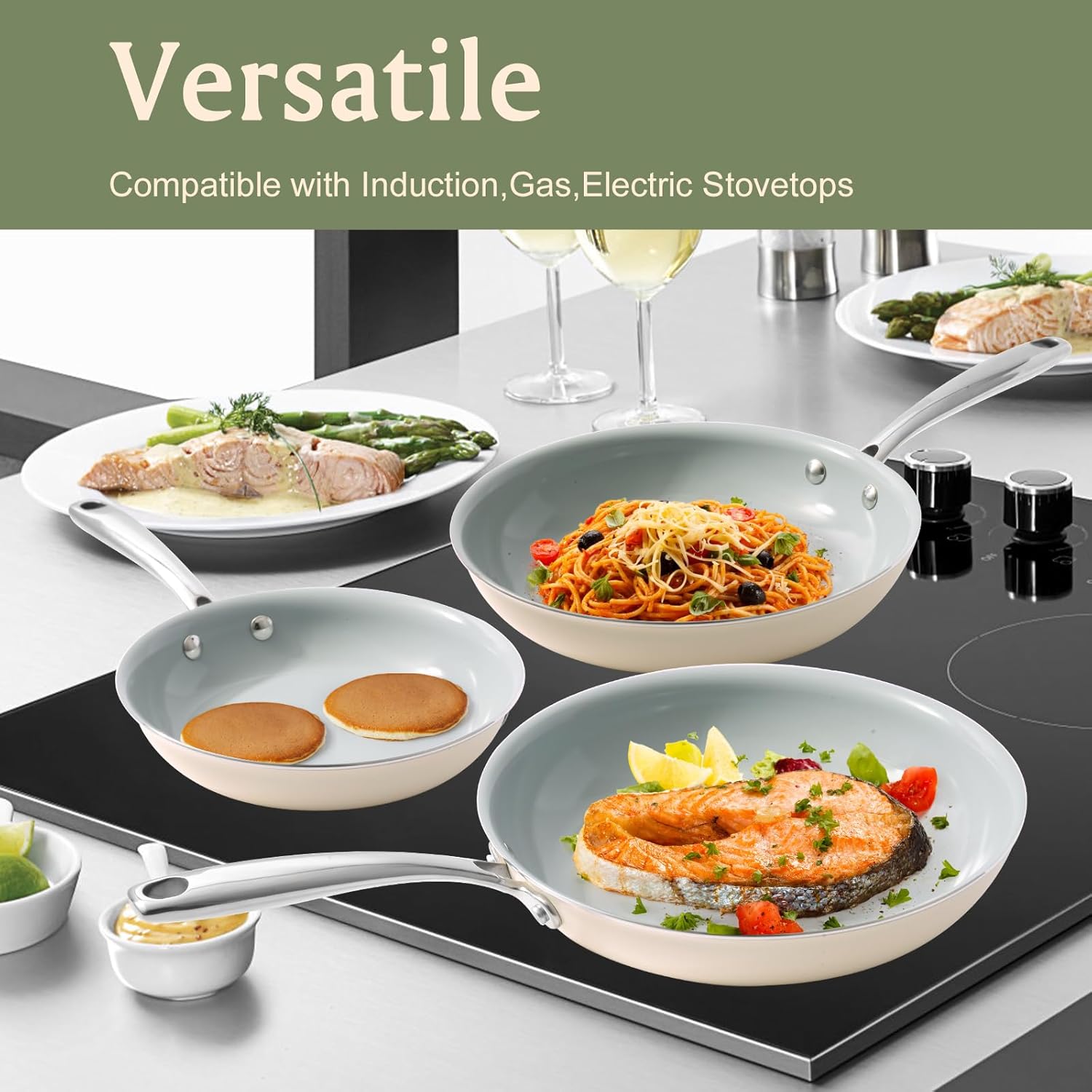 Set di Padelle in Ceramica Antiaderente (20, 24, 28 cm) - immagine 6