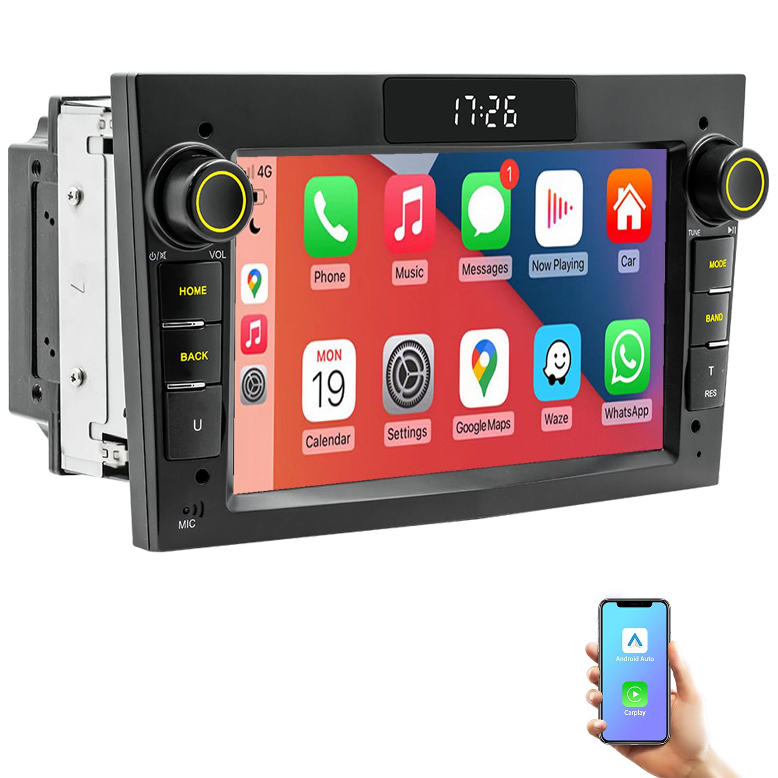 Autoradio Android 2G+64G con CarPlay e Android Auto Wireless