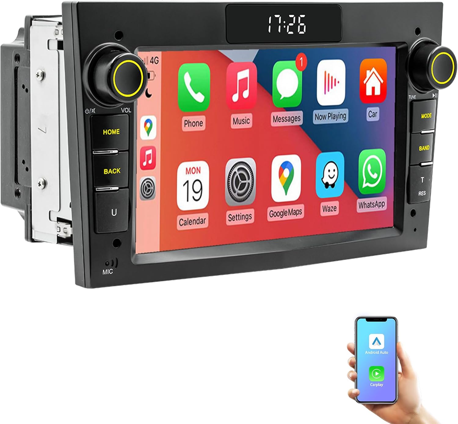 Autoradio Android 2G+64G con CarPlay e Android Auto Wireless - immagine 1