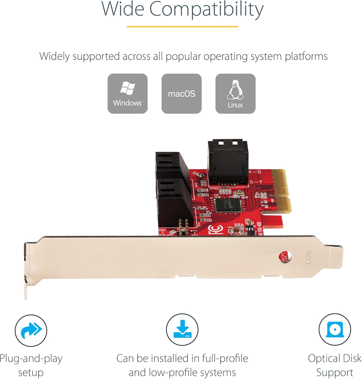 Startech.com Scheda PCIe 3.0 a SATA 6 Porte 6Gbps - immagine 6