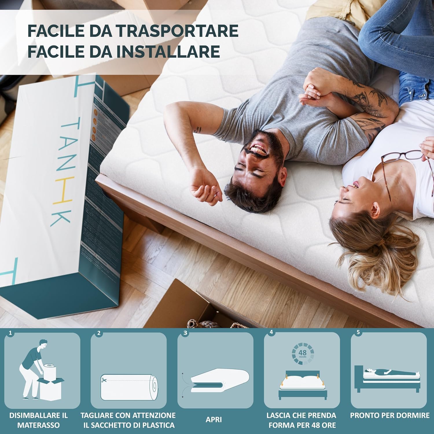 Tanhk Materasso Singolo Memory Foam Ortopedico - immagine 6