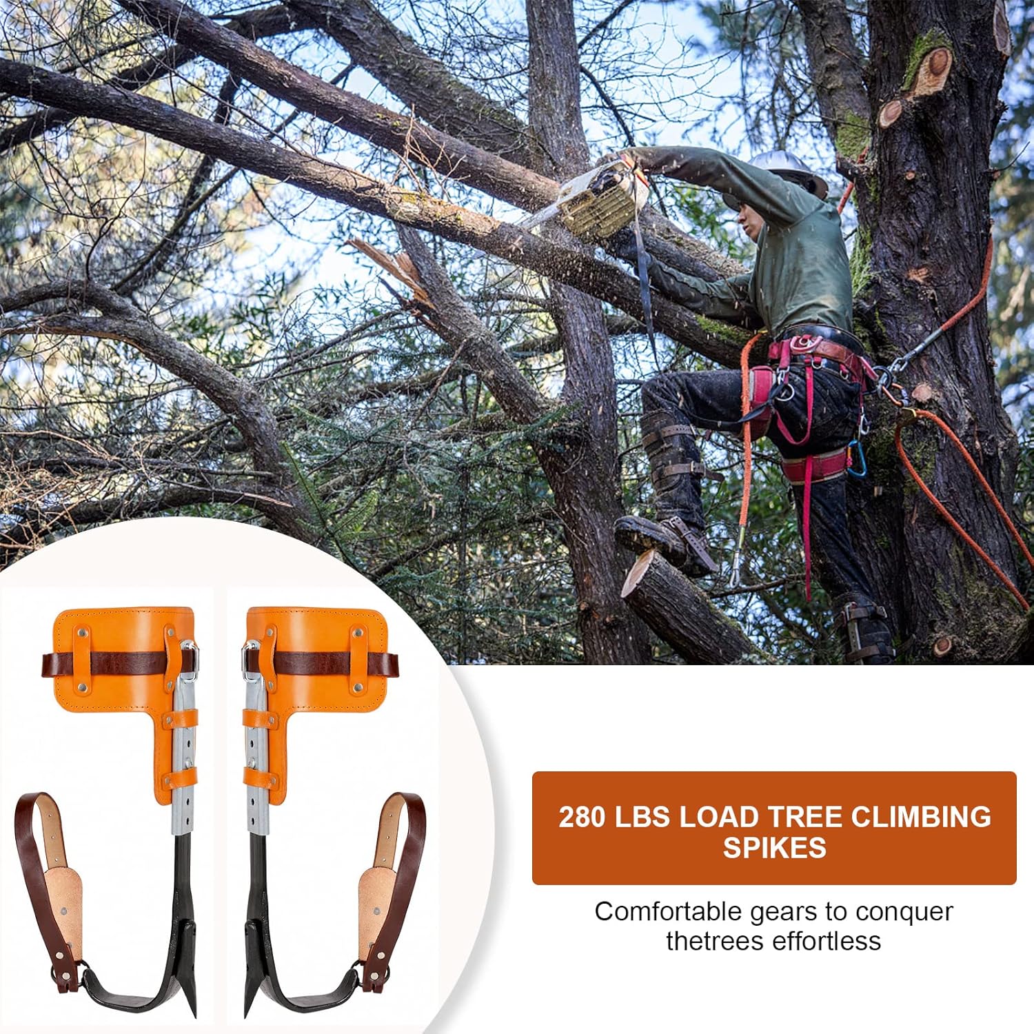 jackfru Ramponi per Arrampicata Albero Picco Set - immagine 4