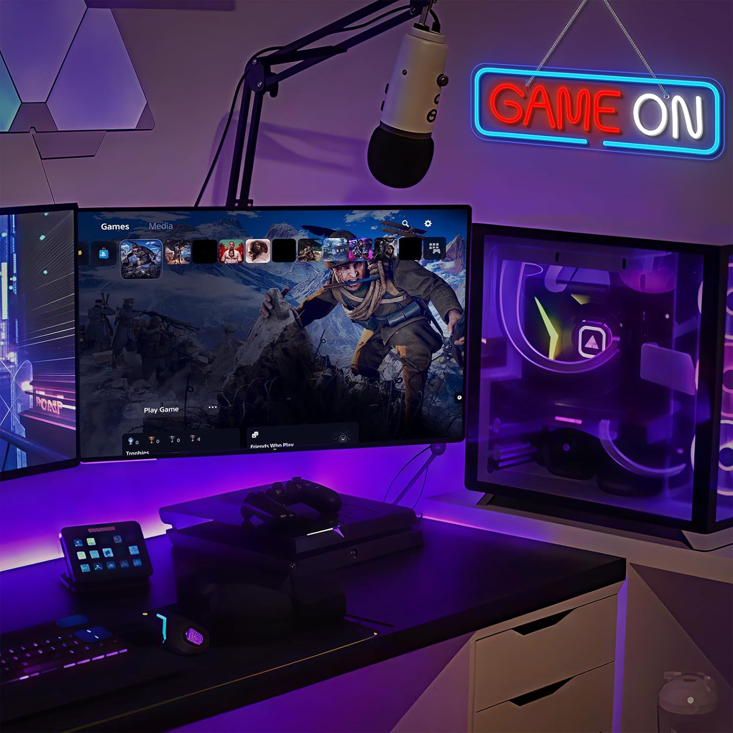 Game On Neon Led Rosso e Bianco - immagine 2